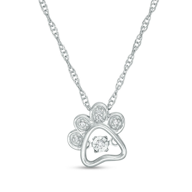 Unstoppable Love™ Diamond Accent Paw Print Pendant in Sterling Silver