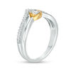 Thumbnail Image 2 of 0.18 CT. T.W. Diamond Chevron Split Shank Promise Ring in Sterling Silver and 10K Gold