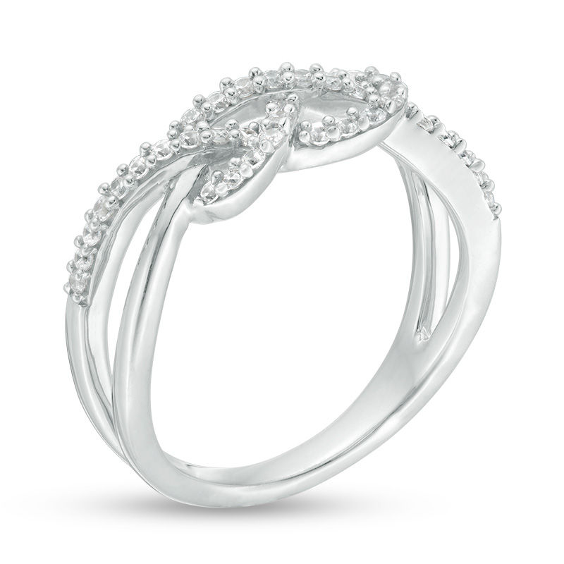 0.23 CT. T.W. Diamond Infinity Split Shank Ring in Sterling Silver