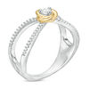 Thumbnail Image 2 of 0.23 CT. T.W. Diamond Split Shank Ring in Sterling Silver and 10K Gold