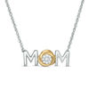 Thumbnail Image 0 of 0.065 CT. T.W. Composite Diamond "MOM" Knot Necklace in Sterling Silver and 10K Gold - 17"
