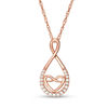 Thumbnail Image 0 of 0.086 CT. T.W. Diamond Infinity Heart Pendant in 10K Rose Gold