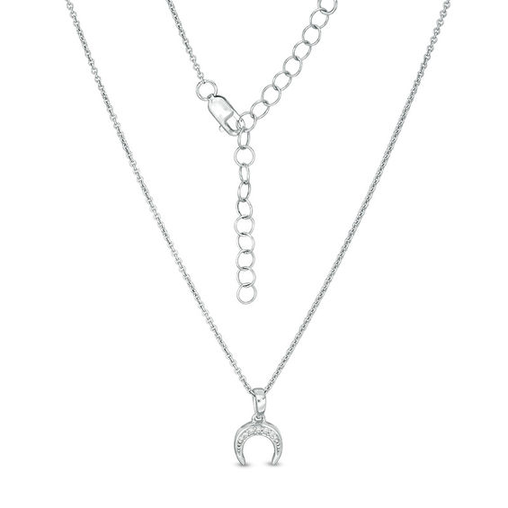 Diamond Accent Crescent Pendant in Sterling Silver