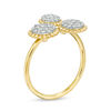 Thumbnail Image 2 of 0.30 CT. T.W. Composite Diamond Flower Trio Ring in 10K Gold