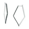 Thumbnail Image 1 of 0.45 CT. T.W. Black Diamond Kite-Shaped Hoop Earrings in Sterling Silver