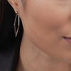 Thumbnail Image 2 of 0.45 CT. T.W. Black Diamond Kite-Shaped Hoop Earrings in Sterling Silver