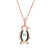Thumbnail Image 1 of Unstoppable Love™ 0.066 CT. T.W. Enhanced Black and White Diamond Pendant in Sterling Silver with 14K Rose Gold Plate