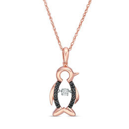 Unstoppable Love™ 0.066 CT. T.W. Enhanced Black and White Diamond Pendant in Sterling Silver with 14K Rose Gold Plate