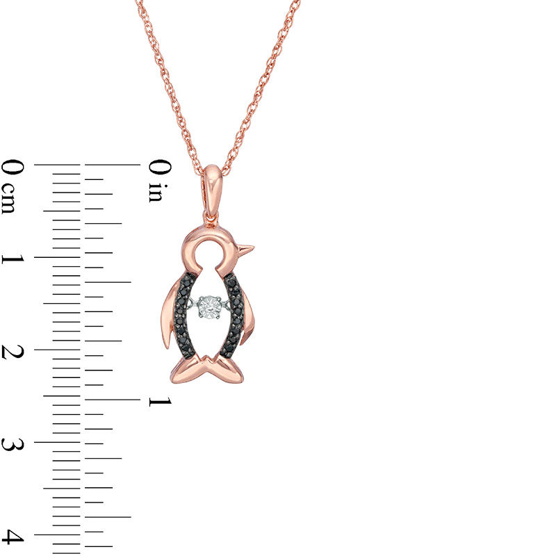 Main Image 3 of Unstoppable Love™ 0.066 CT. T.W. Enhanced Black and White Diamond Pendant in Sterling Silver with 14K Rose Gold Plate
