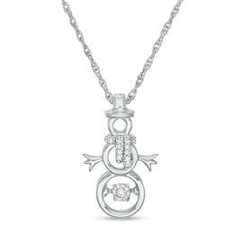 Unstoppable Love™ Diamond Accent Snowman Outline Pendant in Sterling Silver