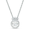 Thumbnail Image 0 of Unstoppable Love™ 0.085 CT. T.W. Diamond Mini Crown with Circle Pendant in Sterling Silver