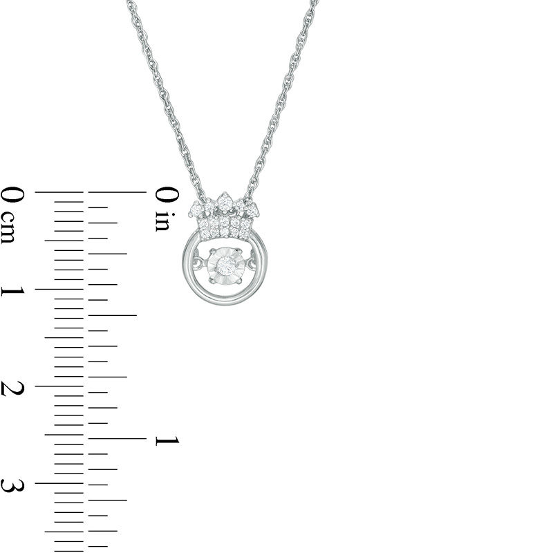 Unstoppable Love™ 0.085 CT. T.W. Diamond Mini Crown with Circle Pendant in Sterling Silver