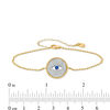 Thumbnail Image 3 of 2.5mm Lab-Created Ceylon Sapphire and 0.19 CT. T.W. Diamond Evil Eye Bracelet in Sterling Silver and 10K Gold - 8.5"