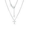 Thumbnail Image 1 of 0.04 CT. T.W. Diamond Cross Necklace in Sterling Silver - 20"