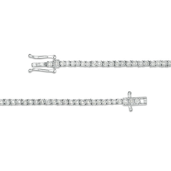 2.95 CT. T.W. Diamond Tennis Necklace in 10K White Gold