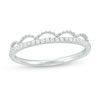 Thumbnail Image 0 of 0.10 CT. T.W. Diamond Scallop Tiara Ring in 10K White Gold