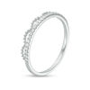 Thumbnail Image 2 of 0.10 CT. T.W. Diamond Scallop Tiara Ring in 10K White Gold