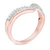 Thumbnail Image 3 of 0.25 CT. T.W. Diamond Double Row Chevron Ring in 10K Rose Gold