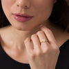 Thumbnail Image 1 of 0.10 CT. T.W. Diamond Laser-Cut Heart Ring in 10K Gold
