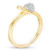 Thumbnail Image 2 of 0.10 CT. T.W. Diamond Laser-Cut Heart Ring in 10K Gold