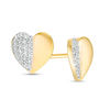 Thumbnail Image 1 of 0.13 CT. T.W. Diamond Laser-Cut Heart Stud Earrings in 10K Gold