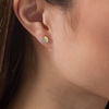 Thumbnail Image 2 of 0.13 CT. T.W. Diamond Laser-Cut Heart Stud Earrings in 10K Gold
