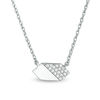 Thumbnail Image 1 of 0.10 CT. T.W. Diamond Hexagon Necklace in 10K White Gold