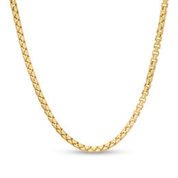3.4mm Round Box Chain Necklace in Hollow 14K Gold - 22&quot;
