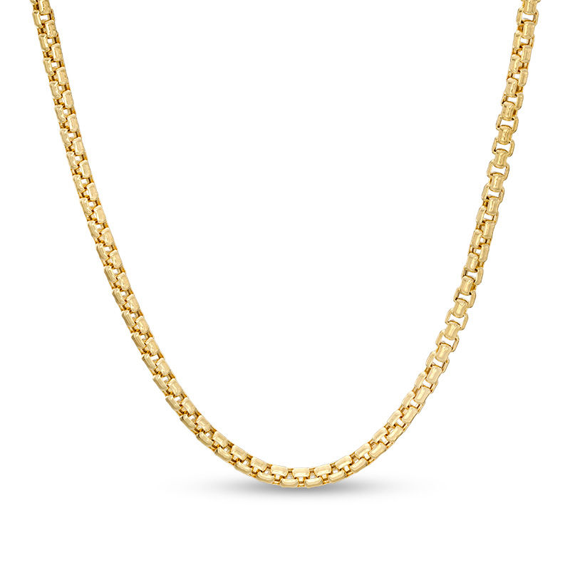 3.4mm Round Box Chain Necklace in Hollow 14K Gold - 22"|Peoples Jewellers