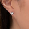Thumbnail Image 2 of 0.40 CT. T.W. Diamond Flower Stud Earrings in 10K White Gold