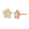 Thumbnail Image 1 of 0.40 CT. T.W. Diamond Flower Stud Earrings in 10K Rose Gold
