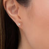 Thumbnail Image 2 of 0.40 CT. T.W. Diamond Flower Stud Earrings in 10K Rose Gold
