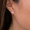 Thumbnail Image 2 of 0.50 CT. T.W. Diamond Cushion Frame Stud Earrings in 14K Rose Gold
