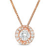 Thumbnail Image 1 of 0.50 CT. T.W. Diamond Frame Swirl Pendant in 14K Rose Gold