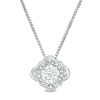 Thumbnail Image 1 of 0.51 CT. T.W. Diamond Scallop Frame Pendant in 10K White Gold