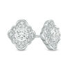 Thumbnail Image 0 of 1.02 CT. T.W. Diamond Scallop Frame Stud Earrings in 10K White Gold