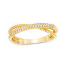 Thumbnail Image 0 of 0.12 CT. T.W. Diamond Twist Crossover Ring in 10K Gold