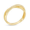 Thumbnail Image 2 of 0.12 CT. T.W. Diamond Twist Crossover Ring in 10K Gold