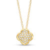 Thumbnail Image 1 of 0.07 CT. T.W. Diamond Clover Pendant in 10K Gold