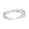 Thumbnail Image 0 of 0.12 CT. T.W. Diamond Twist Crossover Ring in 10K White Gold