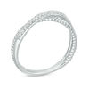 Thumbnail Image 2 of 0.12 CT. T.W. Diamond Twist Crossover Ring in 10K White Gold