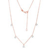 Thumbnail Image 1 of 0.05 CT. T.W. Diamond Station-Drop Necklace in 10K Rose Gold