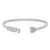 Thumbnail Image 1 of Diamond Accent Heart and "MOM" Open Flex Bangle in Sterling Silver - 7.5"