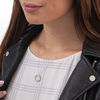 Thumbnail Image 2 of 0.10 CT. T.W. Diamond Three Stone Open Circle Pendant in 10K White Gold