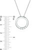 Thumbnail Image 3 of 0.10 CT. T.W. Diamond Three Stone Open Circle Pendant in 10K White Gold