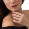 1.00 CT. T.W. Composite Diamond Oval Bypass Frame Ring in 10K White Gold