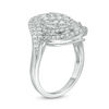 Thumbnail Image 2 of 1.00 CT. T.W. Composite Diamond Oval Bypass Frame Ring in 10K White Gold
