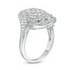 1.00 CT. T.W. Composite Diamond Oval Bypass Frame Ring in 10K White Gold