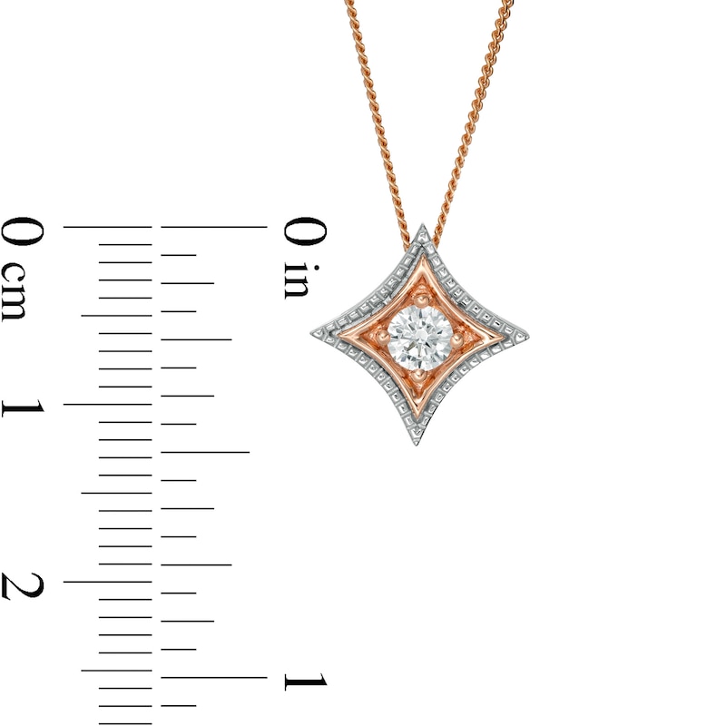 0.18 CT. Certified Canadian Diamond Solitaire Pendant in 10K Two-Tone Gold (I/I2)