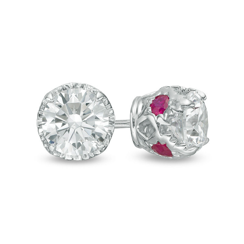 Main Image 1 of Peoples 100-Year Anniversary 0.75 CT. T.W. Certified Canadian Diamond Solitaire Stud Earrings in 14K White Gold (I/I1)